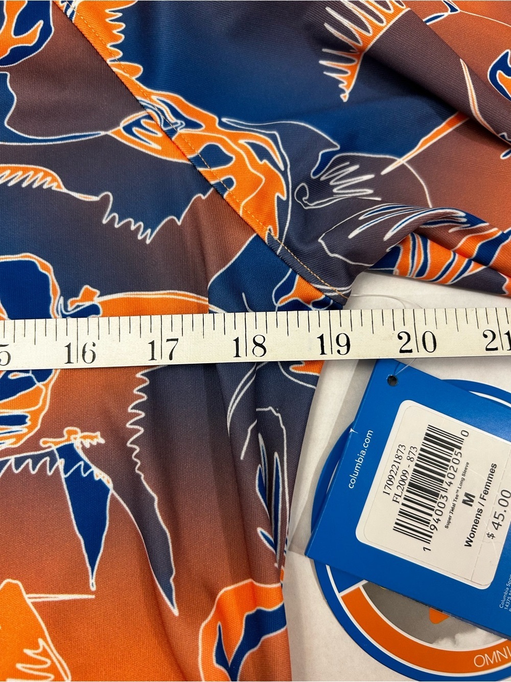 NWT COLUMBIA Tidal UPF50+ Long-Sleeve Performance Tee in Fish Print - Picture 15 of 15